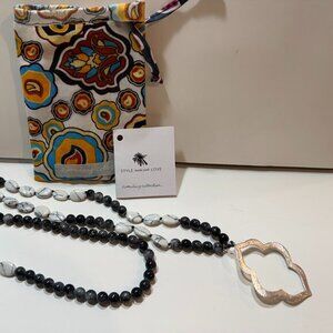 🖤 Noonday Collection Beaded Pendant Necklace – Moroccan Style – NEW with Pouch